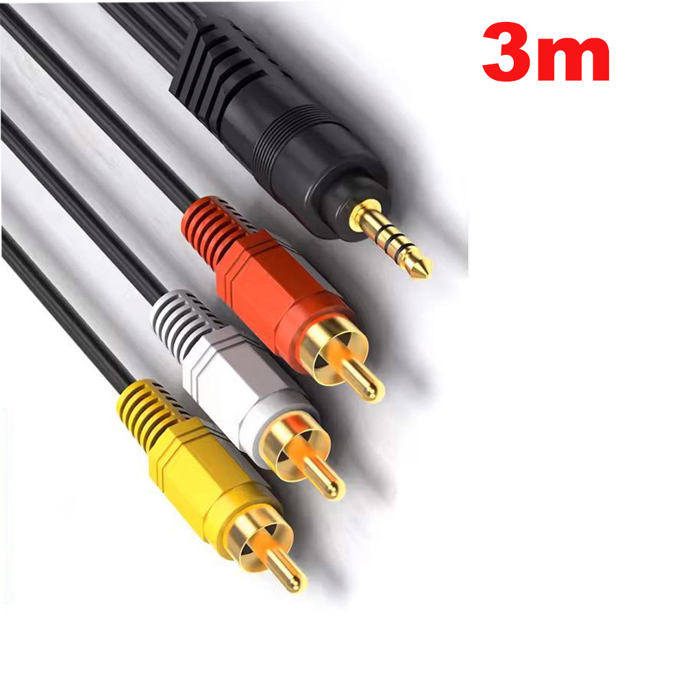 3.5mm Jack To 3 RCA Male Audio Video AV Cable AUX Stereo Cord for Speaker TV Box - Picture 11 of 11