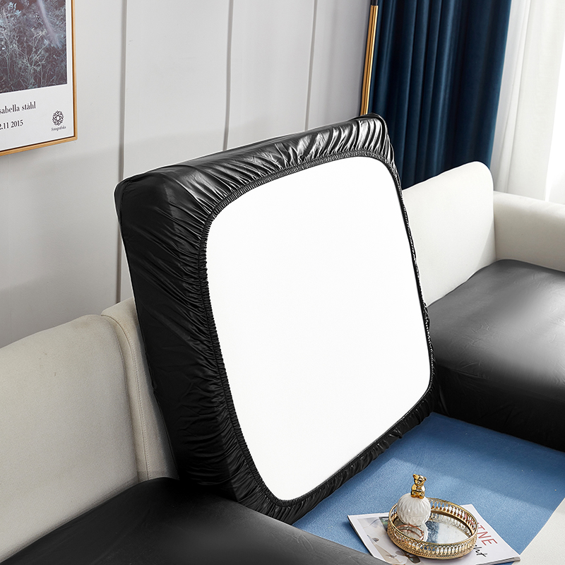 1/2/3 Seater PU Stretch Sofa Seat Covers Solid Slipcover Couch Cushion Protector - Picture 8 of 13