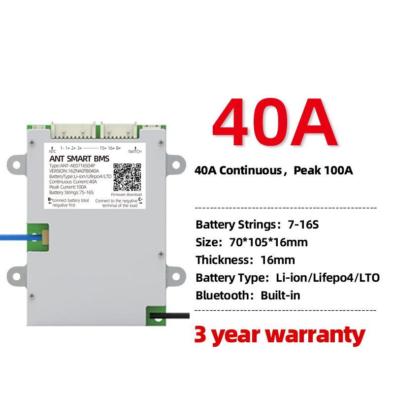 ANT Smart BMS da 7S a 16S 20S 22S 30S LiFePo4 Scheda di protezione batteria agli ioni di litio LTO - Foto 7 di 28