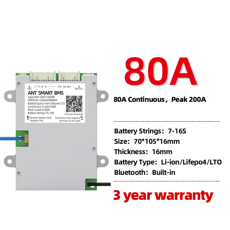 ANT Smart BMS da 7S a 16S 20S 22S 30S LiFePo4 Scheda di protezione batteria agli ioni di litio LTO - Foto 8 di 28