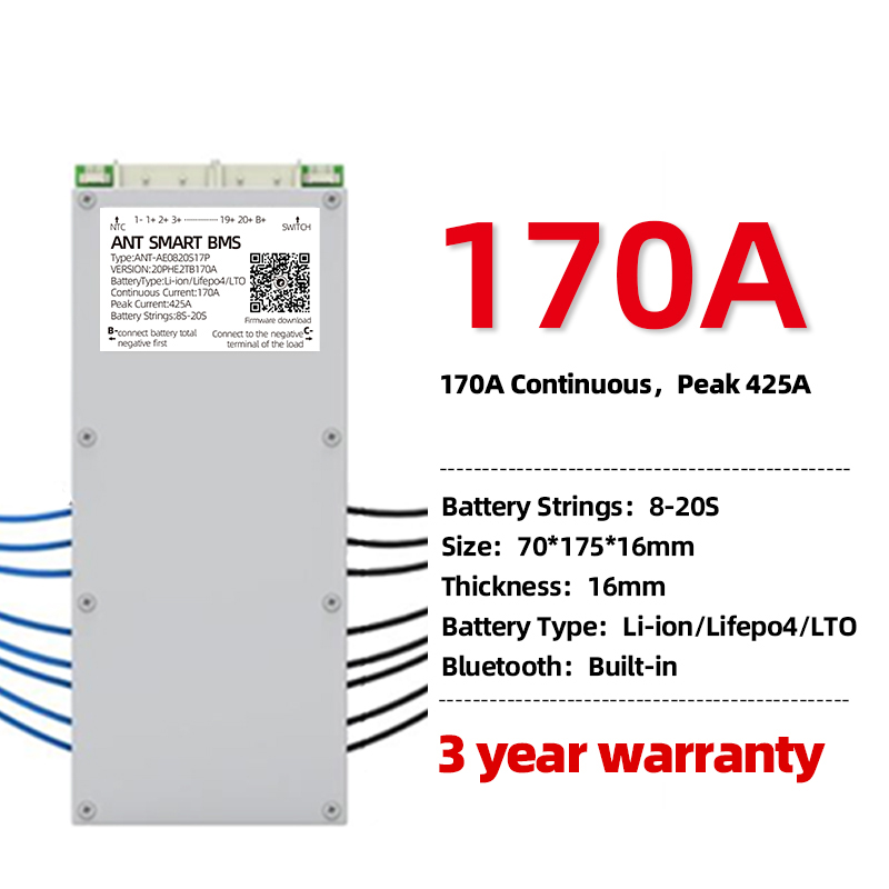 ANT Smart BMS da 7S a 16S 20S 22S 30S LiFePo4 Scheda di protezione batteria agli ioni di litio LTO - Foto 17 di 28
