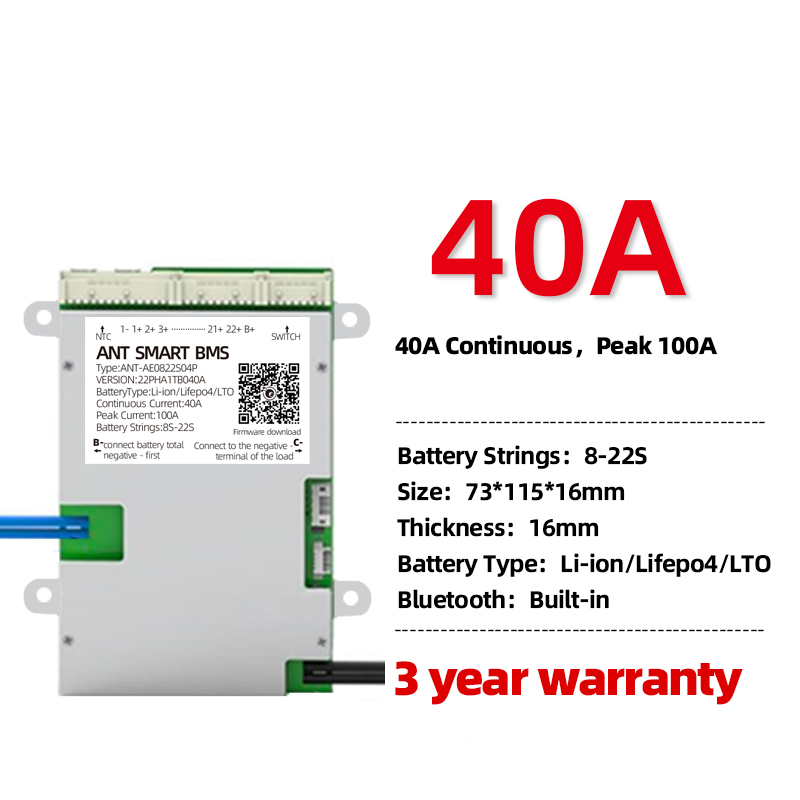 ANT Smart BMS da 7S a 16S 20S 22S 30S LiFePo4 Scheda di protezione batteria agli ioni di litio LTO - Foto 19 di 28