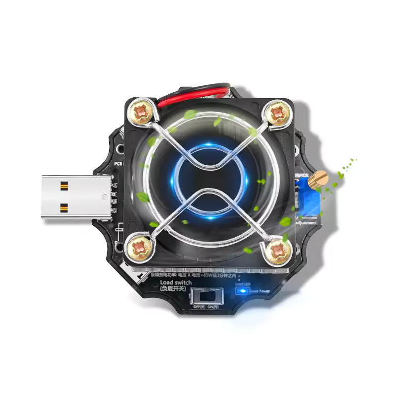 65W USB Electronic Load Tester DC5-24V Type-C Voltmeter PD3.1 Charger Detector