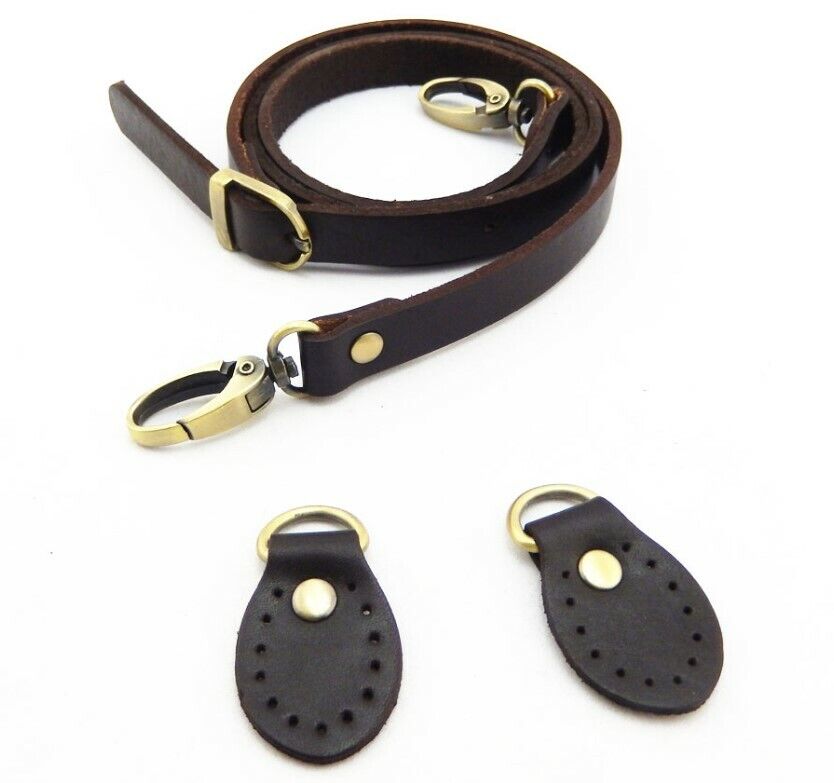 Bolso bandolera o bolso de hombro de cuero de vaca con correa de repuesto de moda - Imagen 7 de 9