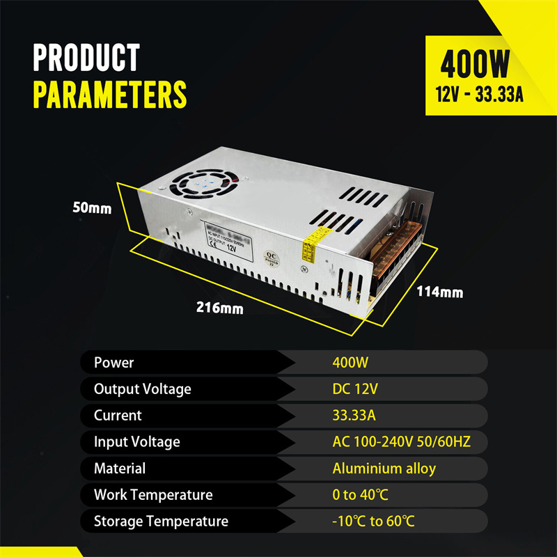 12V Volt LED Transformer 180/400/500W LED Power Supply IP20 LED Driver PSU - Picture 16 of 17