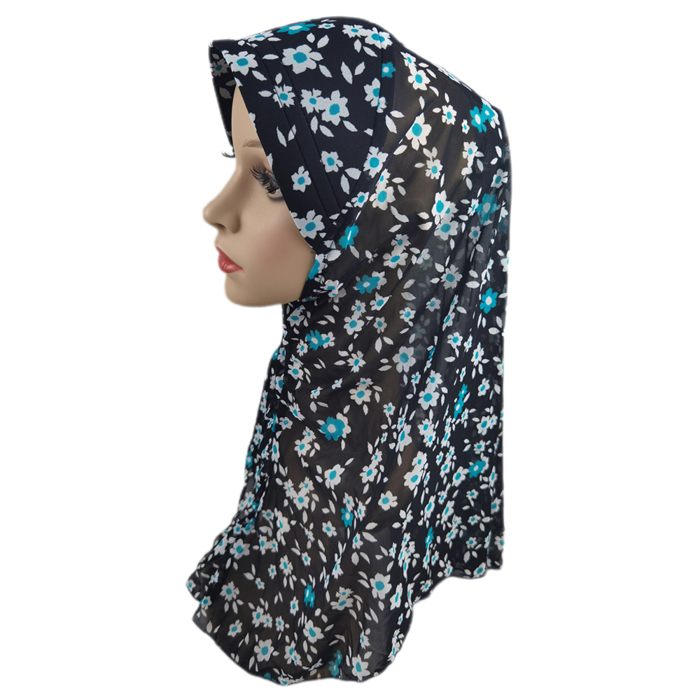 Muslim Women Hijab Cap Flower Scarf 