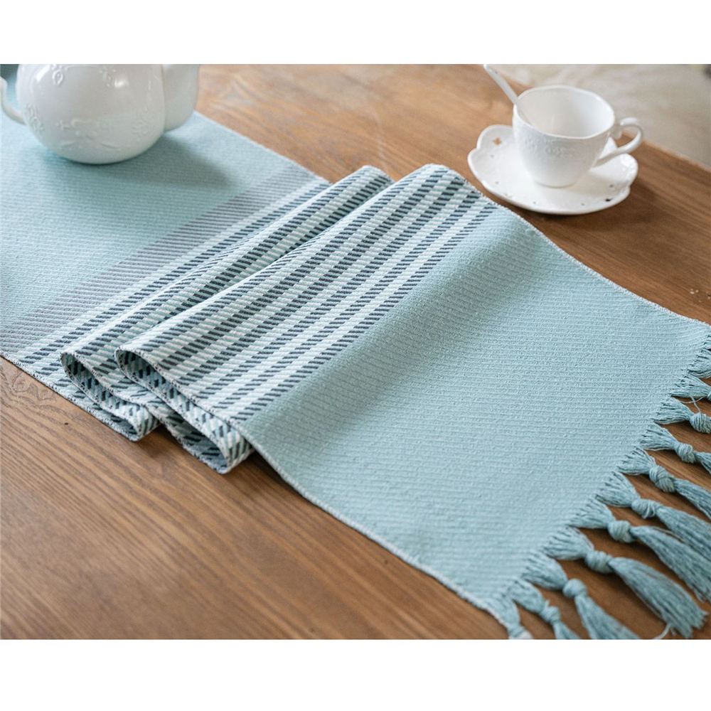 Jacquard Tassel Table Runner for Wedding Party Tablecloth Dining Room Kitchen - Picture 46 of 56