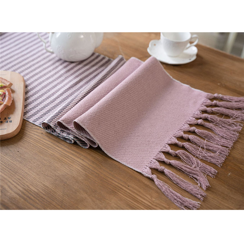 Jacquard Tassel Table Runner for Wedding Party Tablecloth Dining Room Kitchen - Picture 52 of 56