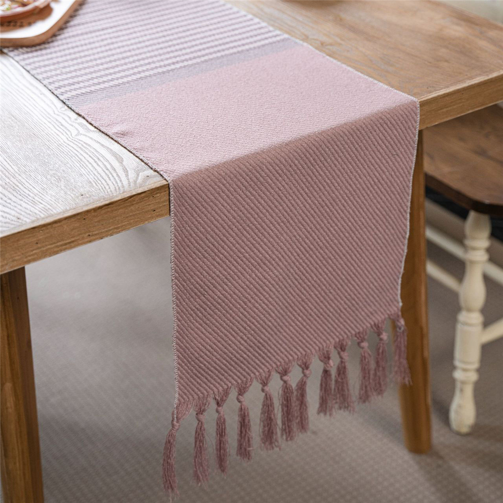 Jacquard Tassel Table Runner for Wedding Party Tablecloth Dining Room Kitchen - Picture 56 of 56