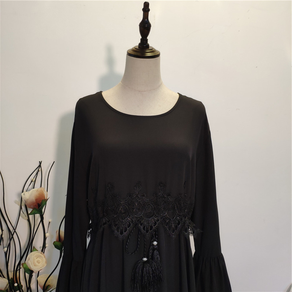 Dubai Abaya Muslim Women Lace Maxi Dress Islamic Kaftan Dress Ramadan Robe Gown - Bild 26 von 44