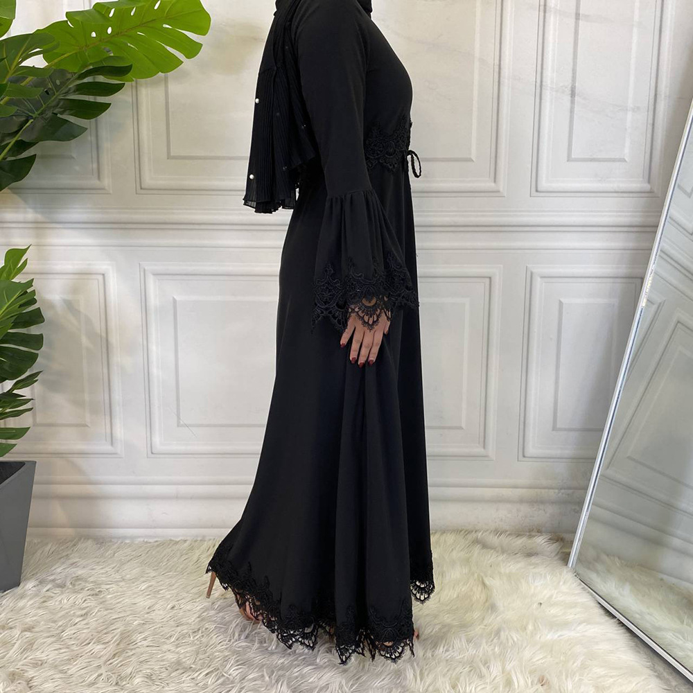 Dubai Abaya Muslim Women Lace Maxi Dress Islamic Kaftan Dress Ramadan Robe Gown - Bild 28 von 44