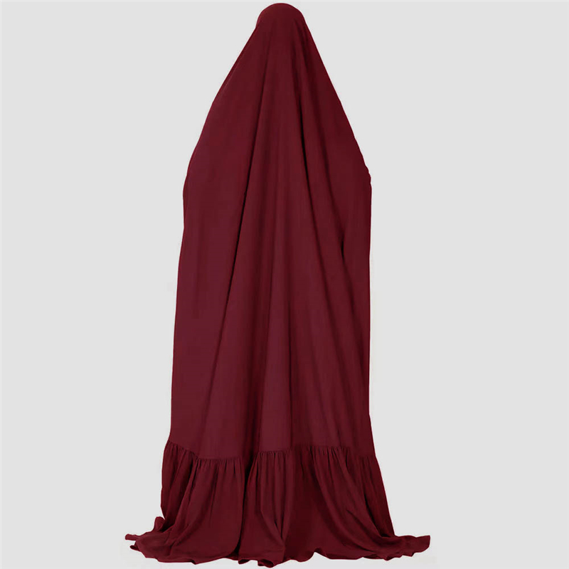 Muslim Women Khimar Overhead Hijab Burqa Prayer Dress Islamic Abaya Dubai Kaftan - Picture 40 of 48