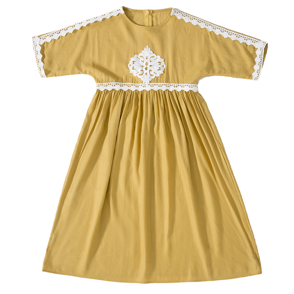 Children Kaftan Abaya Short Sleeve Robe Abaya Muslim Kids Girls Long Dress Arab - Picture 47 of 47