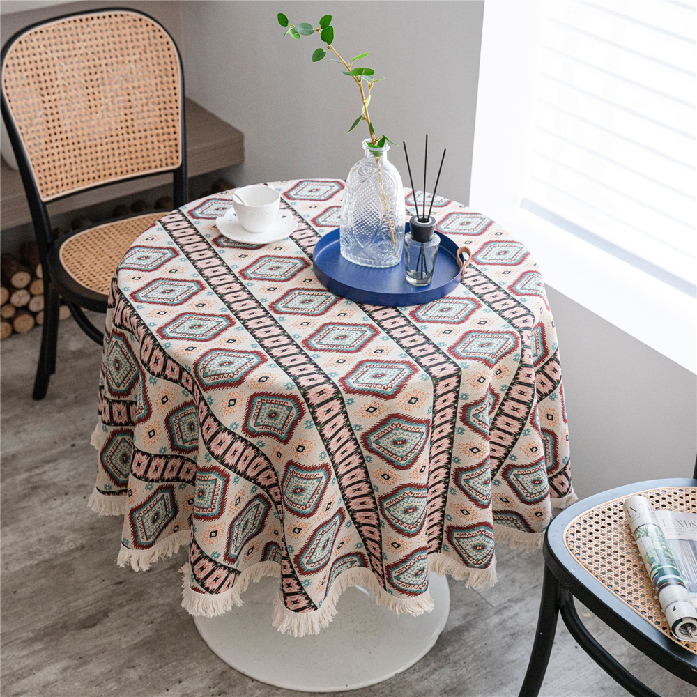 Round Table Cloth Cover Printed Dining Party Tablecloth Dirt-proof Protector New