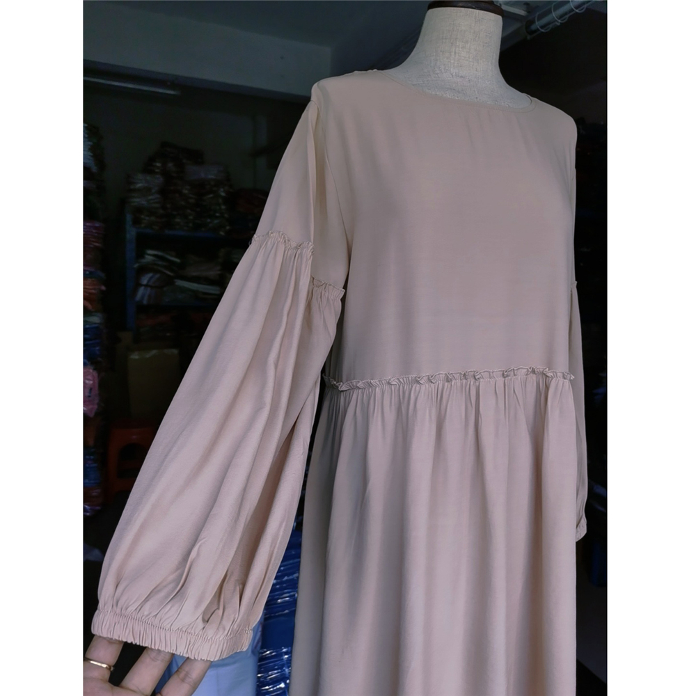 Womens Long Tops Muslim Kaftan Fankle Cotton Linen Long Sleeve
