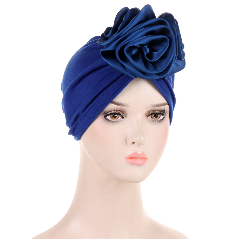 Satin Flower Hijab Hat for Women Turban Muslim Head Wrap Chemo Caps Bonnet Cover - Picture 27 of 46