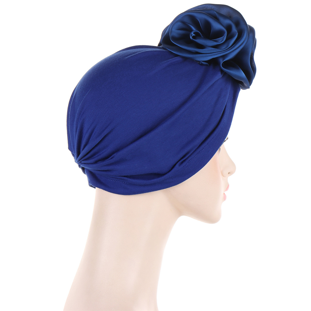 Satin Flower Hijab Hat for Women Turban Muslim Head Wrap Chemo Caps Bonnet Cover - Picture 26 of 46