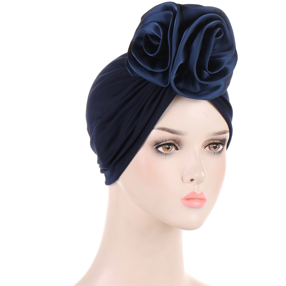 Satin Flower Hijab Hat for Women Turban Muslim Head Wrap Chemo Caps Bonnet Cover - Picture 31 of 46
