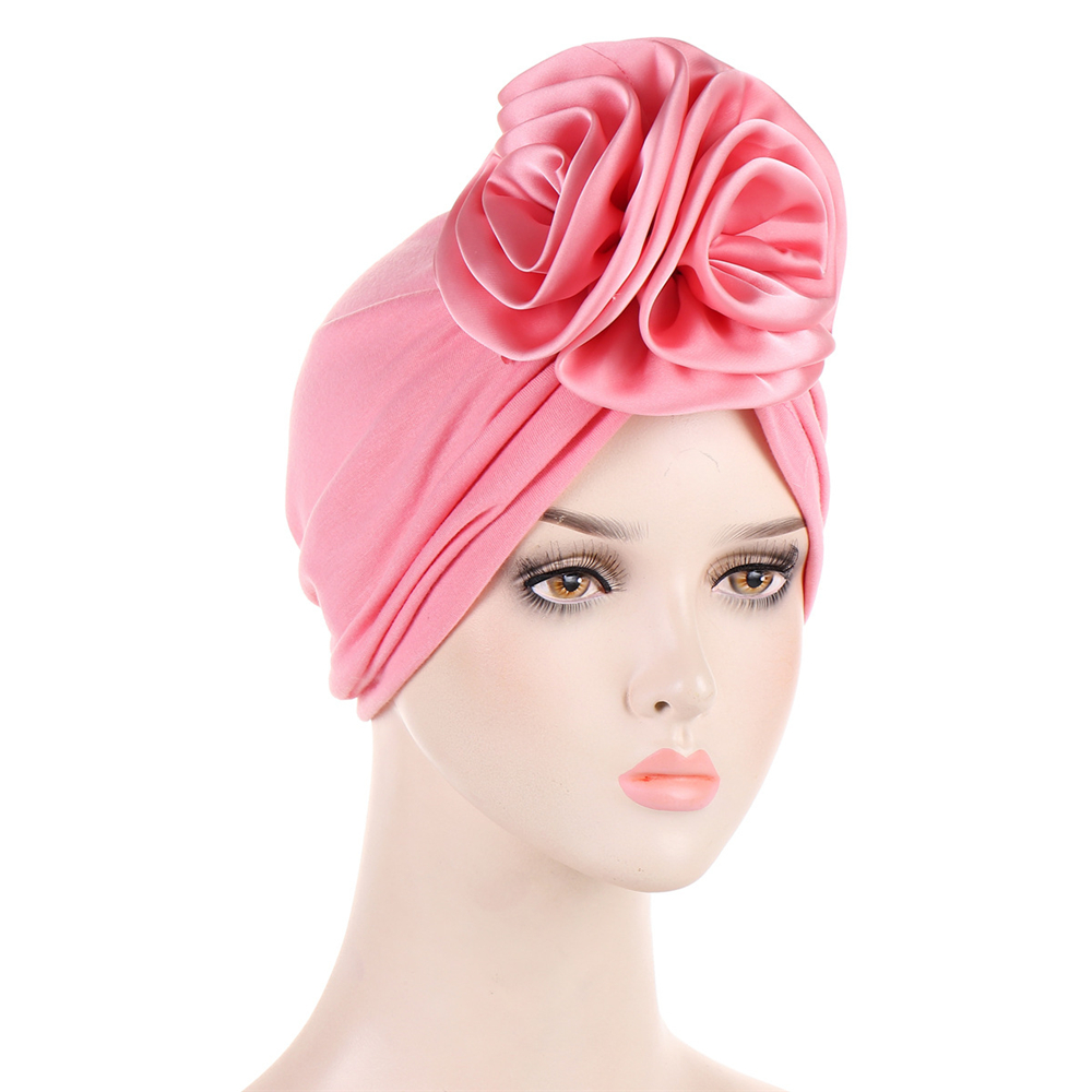 Satin Flower Hijab Hat for Women Turban Muslim Head Wrap Chemo Caps Bonnet Cover - Picture 33 of 46