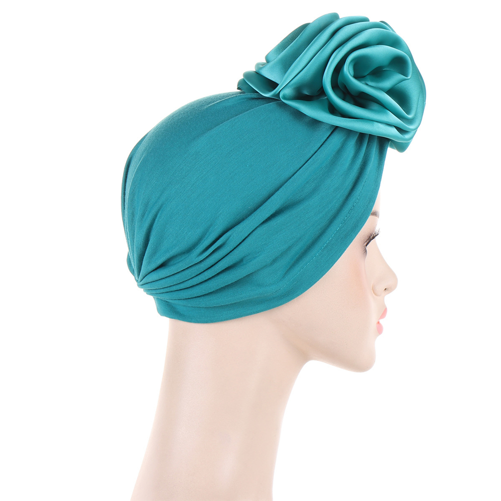 Satin Flower Hijab Hat for Women Turban Muslim Head Wrap Chemo Caps Bonnet Cover - Picture 35 of 46