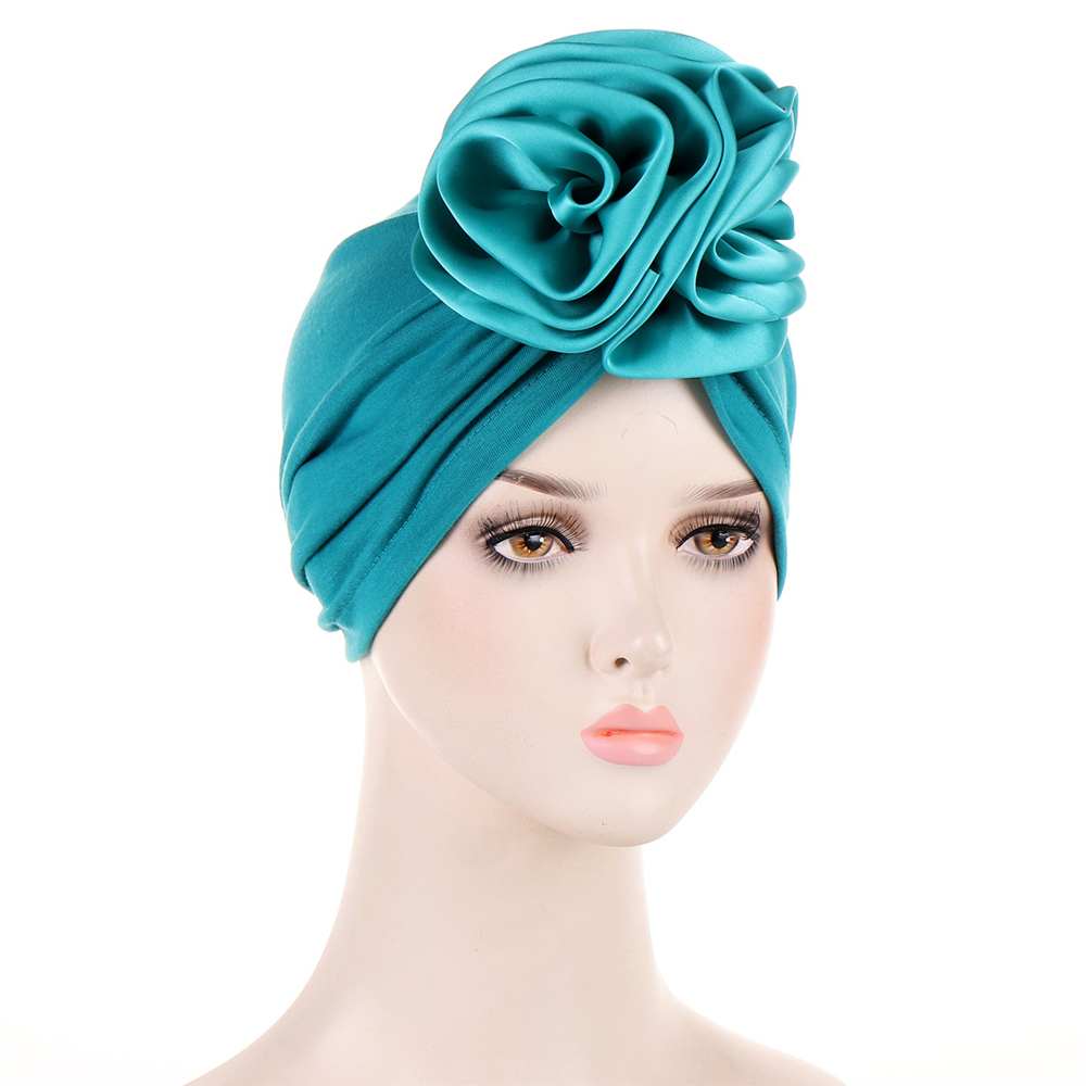 Satin Flower Hijab Hat for Women Turban Muslim Head Wrap Chemo Caps Bonnet Cover - Picture 37 of 46