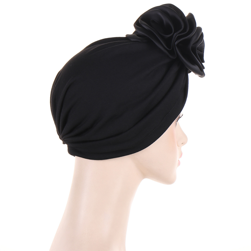 Satin Flower Hijab Hat for Women Turban Muslim Head Wrap Chemo Caps Bonnet Cover - Picture 38 of 46