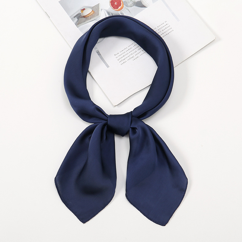 Women Bandana Square Scarf Satin Neckerchief Head Wrap Hair Tie Headband Hijab - Picture 26 of 43