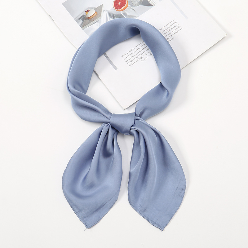 Women Bandana Square Scarf Satin Neckerchief Head Wrap Hair Tie Headband Hijab - Picture 42 of 43