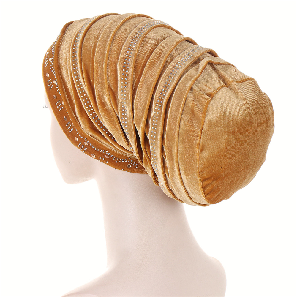 Muslim Women Velvet Turban Headscarf Bonnet Hijab Hat Baggy Head Wrap Chemo Caps - Picture 33 of 60