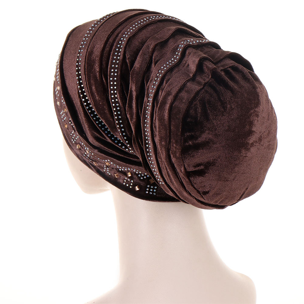 Muslim Women Velvet Turban Headscarf Bonnet Hijab Hat Baggy Head Wrap Chemo Caps - Picture 38 of 60