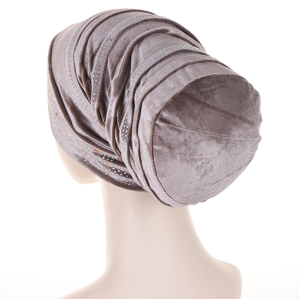 Muslim Women Velvet Turban Headscarf Bonnet Hijab Hat Baggy Head Wrap Chemo Caps - Picture 42 of 60