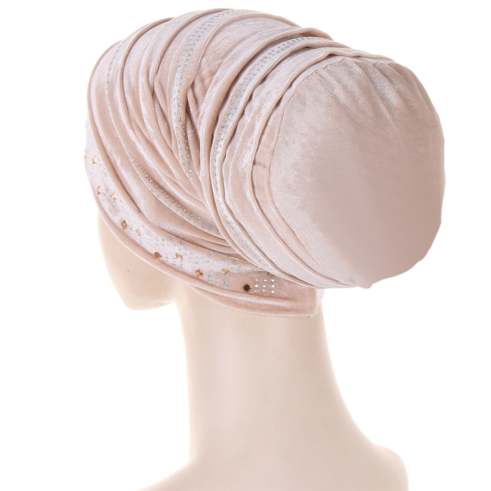 Muslim Women Velvet Turban Headscarf Bonnet Hijab Hat Baggy Head Wrap Chemo Caps - Picture 45 of 60