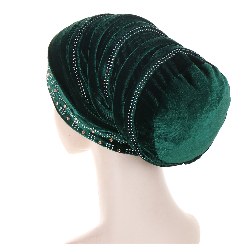 Muslim Women Velvet Turban Headscarf Bonnet Hijab Hat Baggy Head Wrap Chemo Caps - Picture 48 of 60