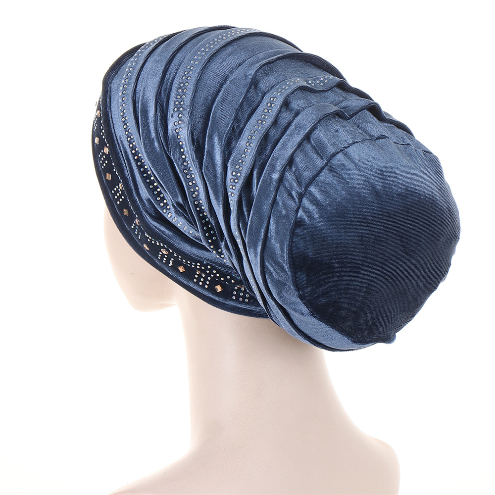 Muslim Women Velvet Turban Headscarf Bonnet Hijab Hat Baggy Head Wrap Chemo Caps - Picture 51 of 60