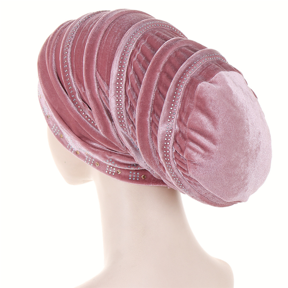 Muslim Women Velvet Turban Headscarf Bonnet Hijab Hat Baggy Head Wrap Chemo Caps - Picture 53 of 60