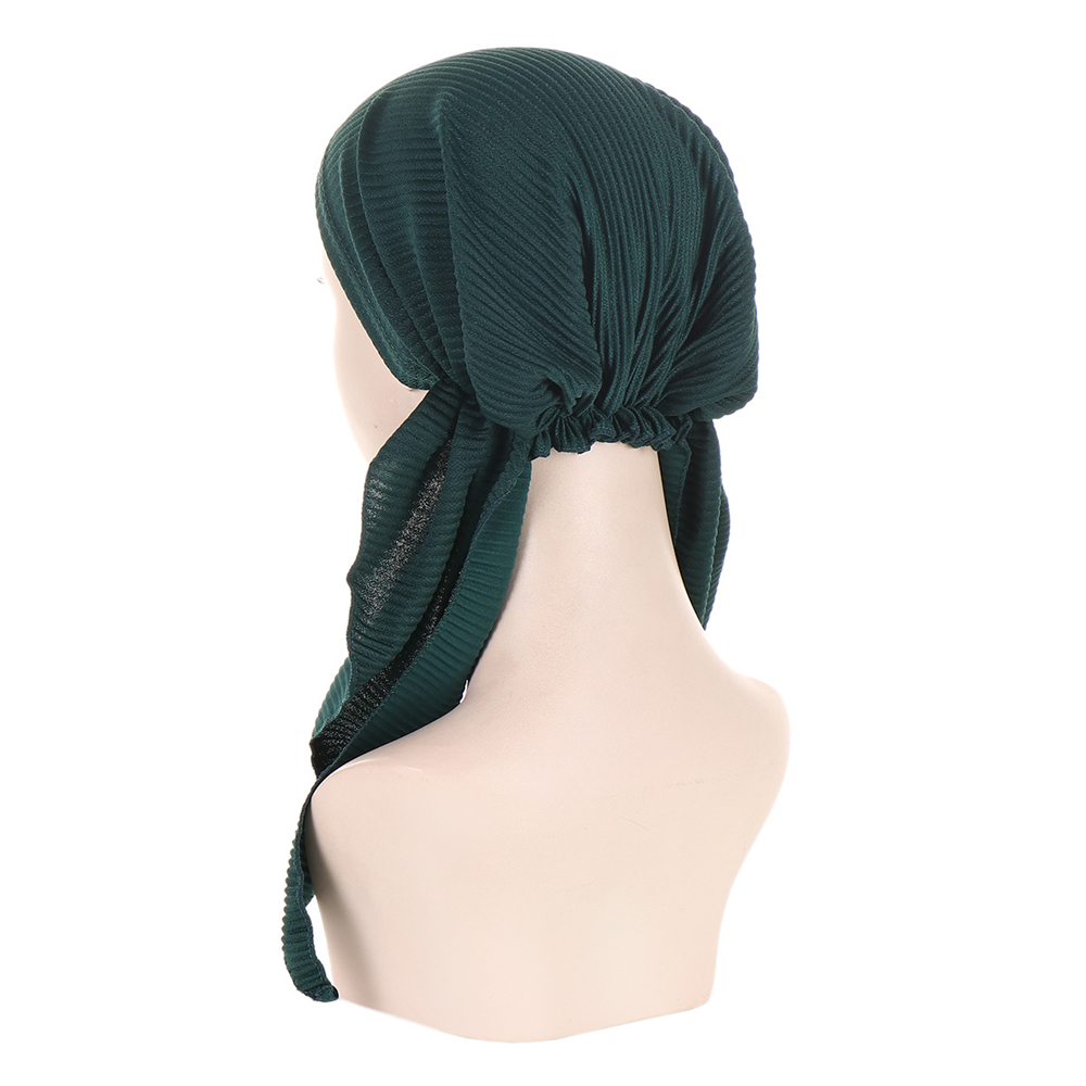 Ladies Pre-Tied Women Hijab Hat Muslim Long Tail Wrap Headscarf Bonnet Chemo Cap - Picture 44 of 44