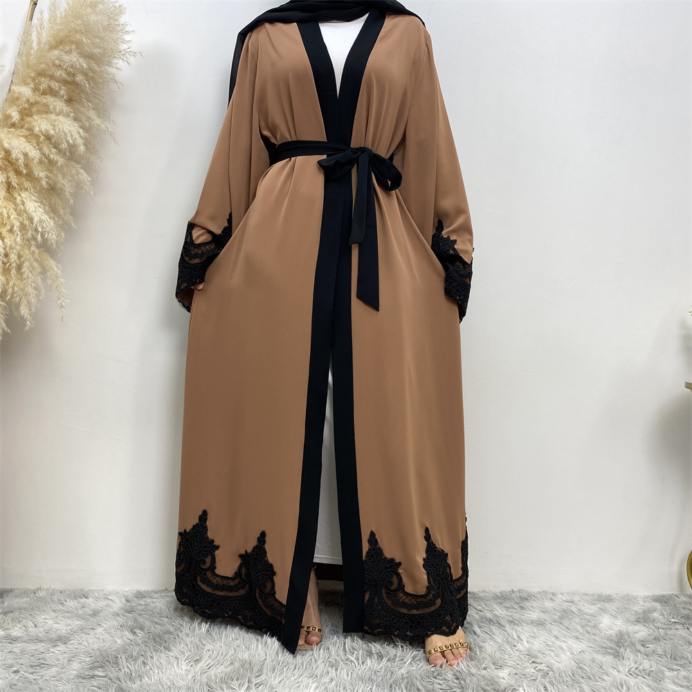 Dubai Women Muslim Maxi Dress Open Cardigan Islamic Long Robes Cocktail Dresses - Picture 22 of 39