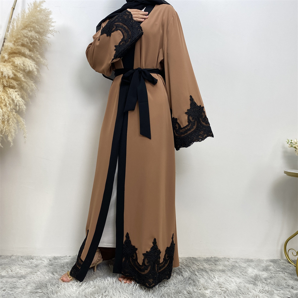 Dubai Women Muslim Maxi Dress Open Cardigan Islamic Long Robes Cocktail Dresses - Picture 28 of 39