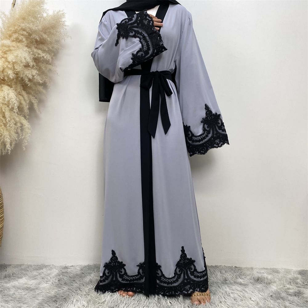 Dubai Women Muslim Maxi Dress Open Cardigan Islamic Long Robes Cocktail Dresses - Picture 33 of 39