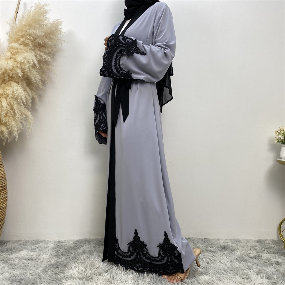 Dubai Women Muslim Maxi Dress Open Cardigan Islamic Long Robes Cocktail Dresses - Picture 37 of 39
