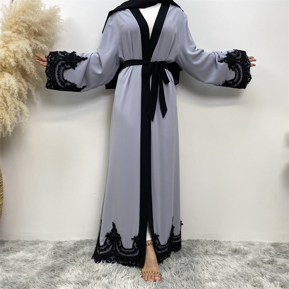 Dubai Women Muslim Maxi Dress Open Cardigan Islamic Long Robes Cocktail Dresses - Picture 38 of 39