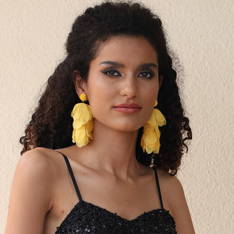 Orecchino Pendente Donna Africana Goccia di Fiore Moda Gioielli Accessorio Festa Regalo - Foto 27 di 47