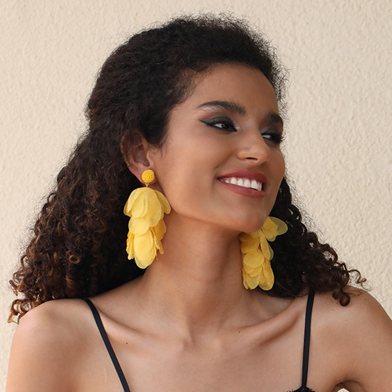Orecchino Pendente Donna Africana Goccia di Fiore Moda Gioielli Accessorio Festa Regalo - Foto 28 di 47