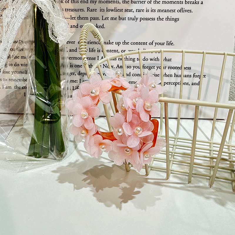 Pendientes de aro con cuentas de flores en forma de C bohemio hechos a mano exagerados regalo - Imagen 31 de 40