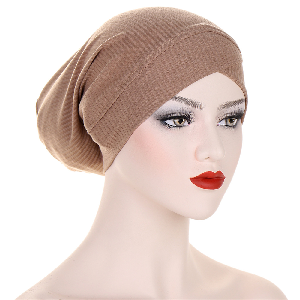 Mujeres Musulmanas Pérdida de Cabello Hijab Gorro Sombrero Bufanda en la cabeza Envoltura Gorras Islámico - Imagen 30 de 33