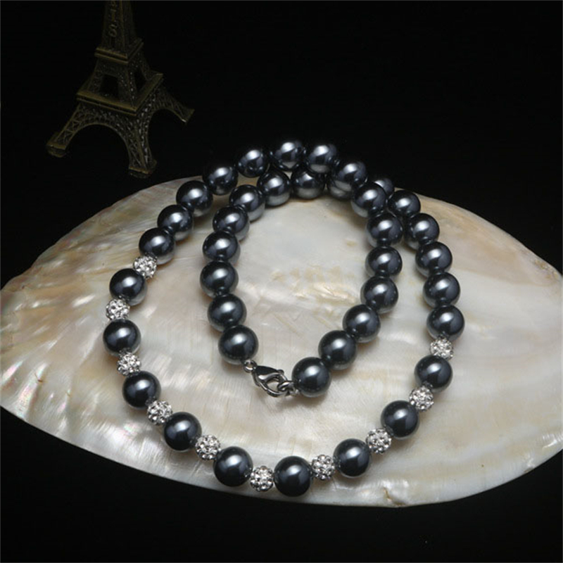 Evening Women 10mm Shell Pearl Necklace Choker Elegant Jewelry Accessory Gifts