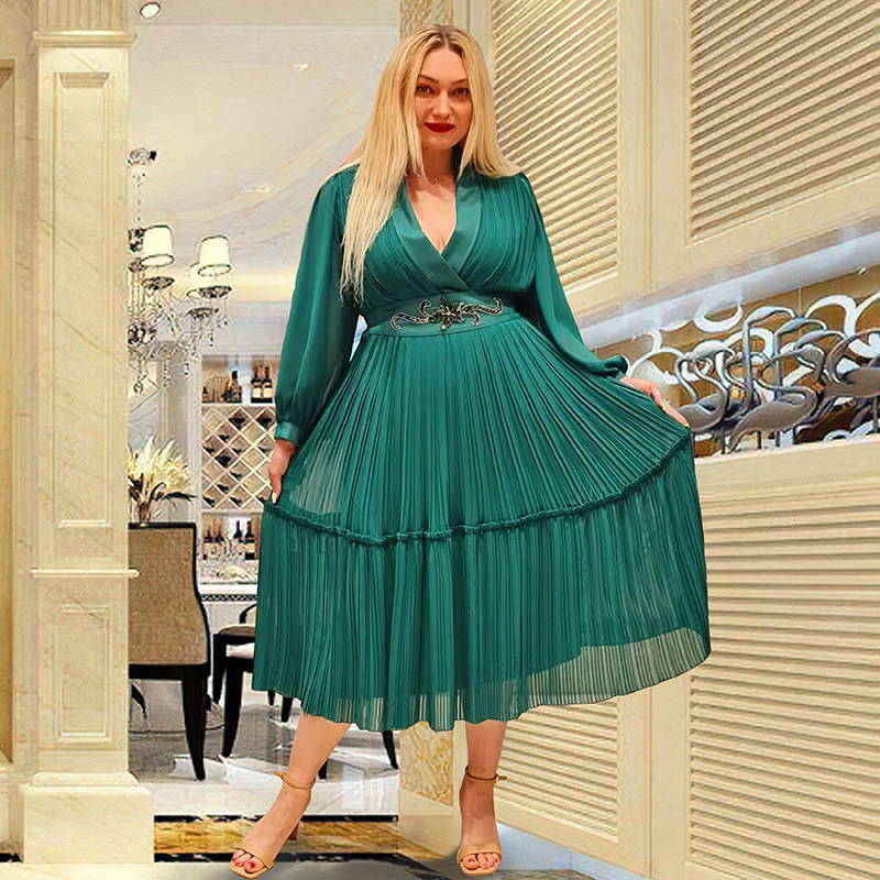 Evening African Kaftan Plus Size Women Pleated Long Dress Dashiki Gown Party - Picture 18 of 24