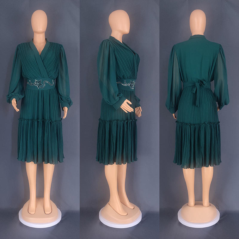 Evening African Kaftan Plus Size Women Pleated Long Dress Dashiki Gown Party - Picture 19 of 24