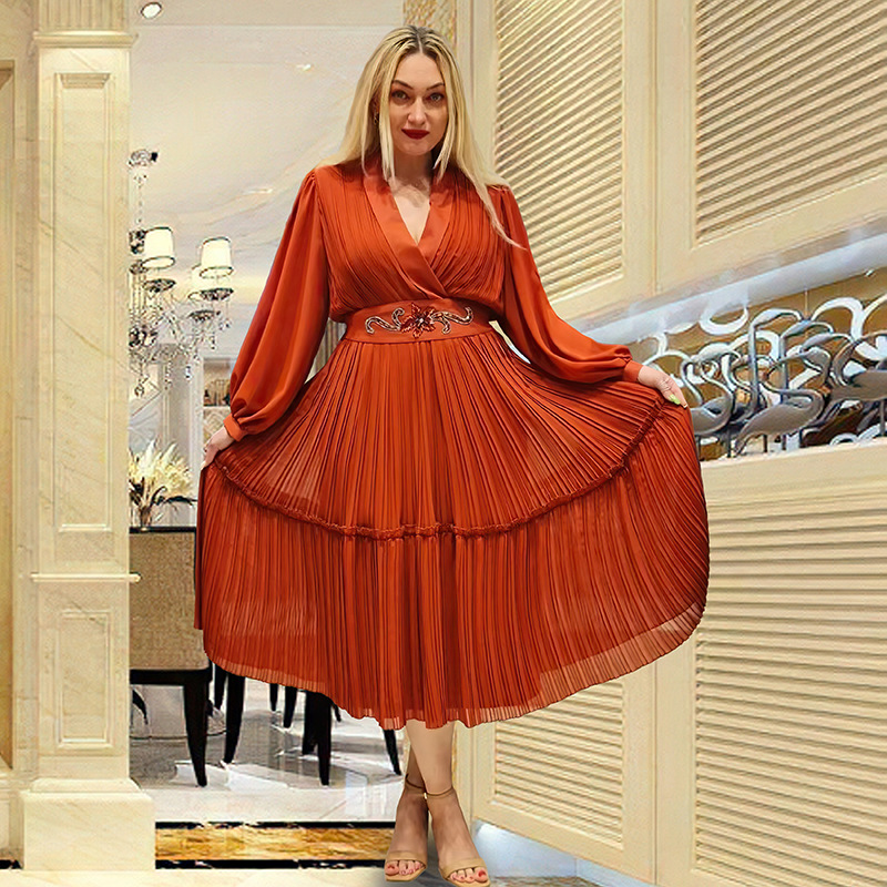 Evening African Kaftan Plus Size Women Pleated Long Dress Dashiki Gown Party - Picture 23 of 24