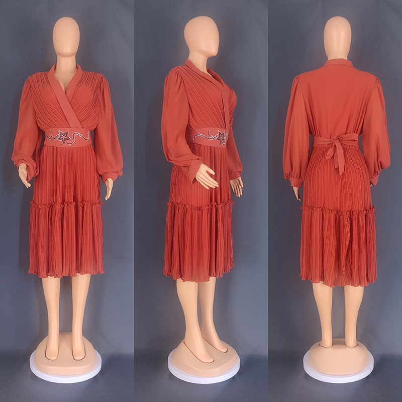 Evening African Kaftan Plus Size Women Pleated Long Dress Dashiki Gown Party - Picture 24 of 24